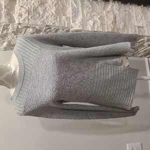 Lisa Todd Inc Grey wool cashmere blend  asymmetrical sweater